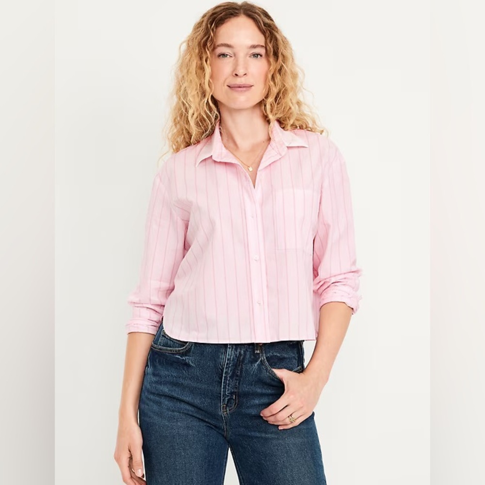 NWT Old Navy cropped button down 2X